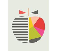 Haus Little Design Geometrico Apple Canvas Prints, Poliestere, Multicolore, 40 x 50 cm