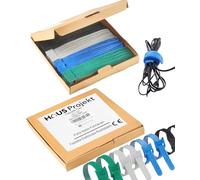 Haus Projekt Fascette Cavi Riutilizzabili, 100 x Multi colore, Forte Nylon Fermacavi, Fascette Strappo, Fermacavo Regolabile, Cable Management, Organizzatore Cavi per Ufficio, Giardino, Cuffie, 200x12