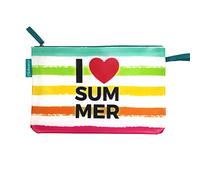 Haus und Deko Bikini Wetbag, borsa da bagno impermeabile, con 5 diversi motivi estivi, borsa per il naso in viaggio, borsa da nuoto per vacanze, spiaggia, piscina, Blu, 30x20 cm, Borsa per bikini
