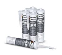 HAUSA - 5 x acrilico strutturale per facciate acrilico, 310 ml, bianco acrilico, con grana di tenuta per esterni, in acrilico per intonaco