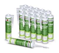 Hausa HK2000 18x adesivi di montaggio universali per interni ed esterni, cartuccia da 310 ml, per lavori di costruzione, forte aderenza iniziale, colla in polistirolo, universale, per legno