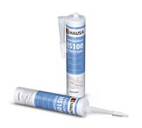 HAUSA Silicone sanitario HS100 trasparente, 2 x 310 ml, sigillante per fughe altamente elastico, per bagno, doccia, cucina, antimuffa, impermeabile, in silicone acetato in cartuccia per sigillare