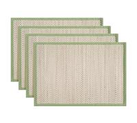 Hausattire Set di 4 tovagliette rettangolari in bambù per tavolo da pranzo, lavabili, 33 x 48 cm, per tavolo da cucina, feste all'aperto, barbecue, eventi, Natale, Capodanno, colore: verde