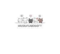 Hausaufgabenheft mit niedlichen Katzen: süße Kawaii Kätzchen auf weißem Hintergrund, ca. A5, für 1 komplettes Schuljahr