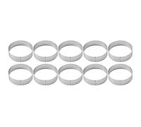 Hausdec 10 pezzi rotondi per torte in acciaio con risucchiatura torta quiches torta mousse stampo 7 cm