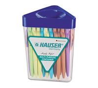Hauser Billi Dx Penna a sfera, leggera, scrittura liscia, utilizzabile per ufficio, scuola, università, corpo multicolore, penne per studenti e professionisti, inchiostro blu, set da 50 pezzi