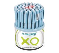 Hauser XO Penna a sfera (confezione da 50), blu, nero, rosso