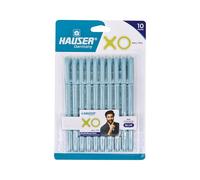 Hauser XO - Penna a sfera da 0,7 mm, corpo elegante e design minimalista, finitura opaca e corpo solido, inchiostro a bassa viscosità con punta ultra resistente, inchiostro blu, confezione da 10
