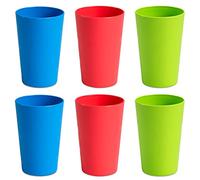 Hausfelder Set di 6 bicchieri, bicchieri infrangibili riutilizzabili da campeggio e per bambini, bicchieri plastica rigida 6 x 275 ml