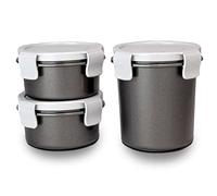Hausfelder Set di pentole per il pranzo, porta cereali, contenitore per yogurt da asporto, 0,55 l + 0,25 l, porta yogurt e portafrutta con coperchio, lavabile in lavastoviglie e microondabile