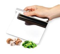 Hausfelder Utensile da cucina multiuso in acciaio inossidabile 18/10 12x14 cm, paletta per verdure, spatola da cucina, raccogli verdure tritate (1 pezzo)