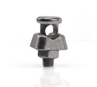 HausHeld - Morsetto di collegamento in acciaio inox V4A per filo di protezione fulmine, Ø 8-10 mm, morsetto di messa a terra, 28 x 28 x 40 mm, con vite M10 x 25, morsetto passante per bilanciamento