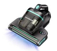 HAUSHOF Aspiratore per Materassi con 275 nm Luce UV-C, Battimaterasso Antiacaro con 60 ℃ Aria Calda, HEPA Filtro, Aromaterapia, 400 W Motore, Doppio Contenitore, Aspiratore Portatile per Letto, Divano