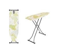 Hausleben Asse da stiro pieghevole Ironing Board con disegno a foglia verde, regolabile in altezza e stabile, asse da stiro per ferro da stiro a vapore, asse da stiro