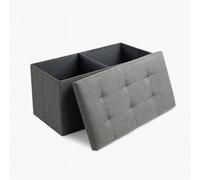 hausleben Cassapanca pieghevole con vano portaoggetti - 76 x 38 x 38 cm, grigio - Scatola portaoggetti e panchina, portata fino a 150 kg, telaio in legno rinforzato