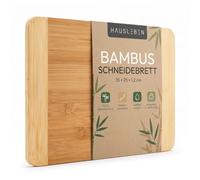 hausleben Tagliere in bambù, tagliere in legno bicolore, 25 x 35 cm, tagliere da cucina sostenibile e tagliere per il pane, piccolo tagliere in legno delicato sui coltelli, per cucina e pranzo