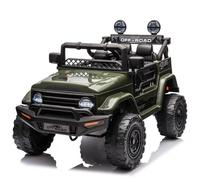 HAUSPROFI Auto elettrica per bambini da 12 V con telecomando, piccolo soffietto fuoristrada con luce, sospensione e cintura di sicurezza, 2 modalità di funzionamento, LED, Bluetooth, musica elettrica