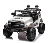 HAUSPROFI Auto elettrica per bambini da 12 V con telecomando, piccolo soffietto fuoristrada con luce, sospensione e cintura di sicurezza, 2 modalità di funzionamento, LED, Bluetooth, musica elettrica