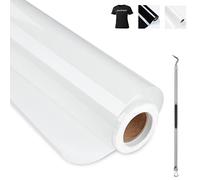 HAUSPROFI Pellicola per plotter in tessuto, 30,5 cm x 400 cm, per Cricut e Silhouette Cameo, pellicola flessibile Plotter per magliette/altri tessuti, con uncinetto, bianco opaco
