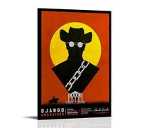 HAUSRENWRHHT Django Unchained Poster artistico da parete su tela con copertura estetica vintage, poster decorativo per soggiorno, camera da letto, 30 x 45 cm, con cornice