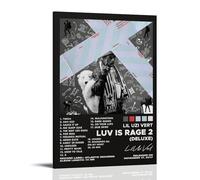 HAUSRENWRHHT Lil Uzi Vert Album Luv Is Rage 2 (Deluxe) Poster artistico da parete su tela estetica vintage poster decorativo per soggiorno e camera da letto (60 x 90 cm) con cornice