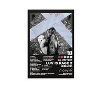 HAUSRENWRHHT Lil Uzi Vert Album Luv Is Rage 2 (Deluxe) Poster artistico da parete su tela estetica vintage poster decorativo per soggiorno camera da letto (50 x 75 cm) senza cornice