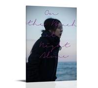 HAUSRENWRHHT Poster decorativo da parete in stile vintage con scritta "On the Beach at Night Alone", poster decorativo su tela, per soggiorno, camera da letto, 20 x 30 cm, con cornice