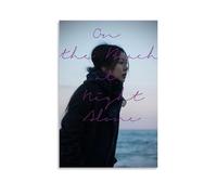 HAUSRENWRHHT Poster decorativo da parete su tela con scritta "On the Beach at Night Alone", poster decorativo per soggiorno, camera da letto, 20 x 30 cm, senza cornice