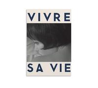 HAUSRENWRHHT Vivre Sa Vie Poster da parete su tela con copertura estetica vintage, poster decorativo per soggiorno, camera da letto, 30 x 45 cm, senza cornice