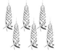 Hausse - Riflettori a spirale in Mylar argentati, per appendere uccelli riflettenti, per spaventare gli uccelli, come picchi, piccioni e oche, confezione da 6