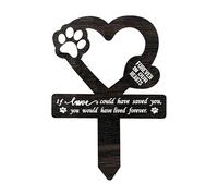 Haustier Grabmarker - Holz Gedenkpfahl für Hund & Katze | Erinnerung Schild mit Pfotenabdruck Kreuz oder Herz | Wetterfestes Memorial Zeichen für Garten Tiergrab & Andenken