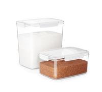 HAUSVIVO Contenitori Ermetici Alimentari Set da 2 (6L & 10L) - Contenitore Trasparente Cucina con Coperchio, Senza BPA, Ideale per Farina, Riso, Snack, Cereali e Crocchette