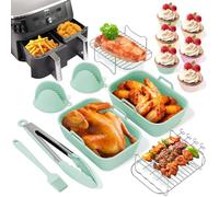 HAUSVIVO Set di accessori per friggitrice ad aria calda da 14 pezzi, compatibile con Ninja Foodi Max Dual Zone AF400EU/AF400EUCP - senza BPA, per alimenti, lavabile in lavastoviglie, accessorio