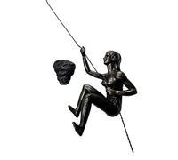 Haute Collage Rock Climbing Woman with her right arm up include una roccia nail-cap Femminile Climber Adventurous Girl Sculpture Wall Hanging
