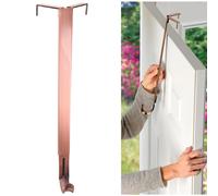 Haute Decor Adapt Adjustable Wreath Hanger, Top & Length Adjustable - Brushed Copper - Strong Over The Door Wreath Holder That Fits Almost Any Size Do