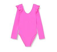 Haute pression Maillot de Bain Une Pièce Layette Manches Longues Uni Rose Pannolino da Bagno per Bambino e Neonato, Rosa Fluo, 6 Anni Bimba