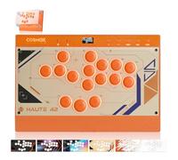 Haute42 Leverless Controller Arcade Stick: Stick arcade magnetico senza leva con bordi RGB, controller arcade arancione di alta qualità Haute42 C16 per PC/PS4/Switch Game con pulsante di blocco