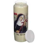 Hautekiet 8685934 St. Rita - Candela 9 Giorni, 6,8 x 20 cm, Colore: Bianco