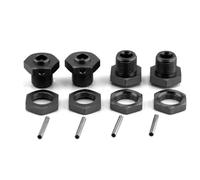 HAUTFENM Adattatore del Esagonale a Ruota da 17 mm con Dado Compatibile con 1/8 3s 4x4 Auto RC Adatta a 550 Mega Parti di aggiornamento per Modelli 4x4 3s(Black)