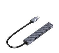 HAUTFENM ORICO ALLUMINUM TIPO C USB 3.0 HUB 4 PORTA MUTILTER con lettore di schede SD PD60W TF e OTG per accessori PC compatibili(USB C Stripe USB3.0)