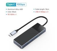 HAUTFENM ORICO USB 3.2 Tipo C Hub con 4 porte supportano lo splitter TF PD100W SD e l'adattatore OTG per accessori per PC e computer(DH-3U1C)