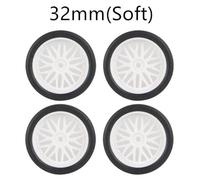 HAUTFENM Ruota per Pneumatici da 33 mm RC Drift Hard Drift Set 4pcs per aggiornamento 'Auto RC 1/18 Compatibile con AE86 A86 LD1801 LD1802 LD1803 LD1804 A01 A02 Modelli(LA0046 White(Soft))
