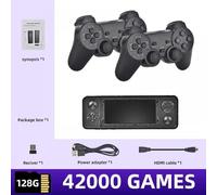 HAUTFENM Stick console di gioco retrò per TV 4K compatibile con PSP PS1 N64 NDS 3D Games Dual Controller ideale per i regali per ragazzi(Black128G-42k)