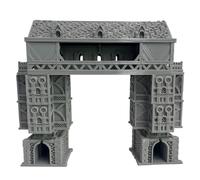HAUTICO Medieval Watchtower Terrain - Paesaggio RPG da tavolo per D&D e giochi di guerra, miniature da 18 mm, Fantasy Castle Tower Diorama (Torre di Guardia della piattaforma del tetto)