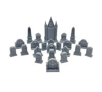 Hautico Scene del cimitero e del tesoro, scena del cimitero del mausoleo per miniature da 18-28 mm Wargame, stampa 3D e verniciabile (edizione cimitero)