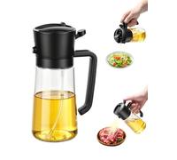 HAUTIK spruzzino olio per friggitrice aria, oliera spray 2 in 1 da 470 ml per una cucina sana, spruzzatore olio in vetro, Versatile per friggitrice ad aria, cucina, cottura, insalate e grigliate
