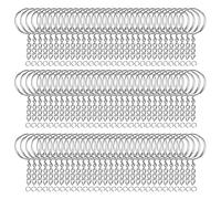 HAUTOCO 100 anelli portachiavi con catena e anelli di curvatura, 25 mm, con catenina, anelli portachiavi per fai da te, gioielli fai da te, kit portachiavi