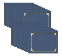 HAUTOCO Confezione da 30 titolari per certificati, colore blu navy, copertine per documenti, premio e certificati, con bordo in lamina d'oro, per lettere da 21,5 x 28,5 cm