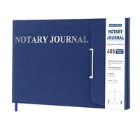HAUTOCO Diario notarile con copertina rigida, libro notarile con 485 voci per record, 200 pagine numerate, protezione della privacy, 26 x 18 cm, diario pubblico orizzontale per atti notarili, blu navy