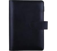 HAUTOCO Raccoglitore A6 ricaricabile in pelle sintetica a 6 anelli per carta e buste di bilancio, copertina per pianificatore personale con fibbia magnetica, nero